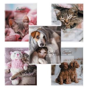 Тетрадь 24л. BRAUBERG клетка, обложка картон, ПИТОМЦЫ