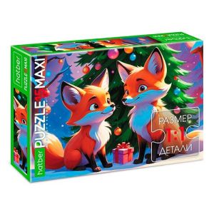 Пазл MAXI 15 эл. А4 Hatber-ECO «Милые лисички»