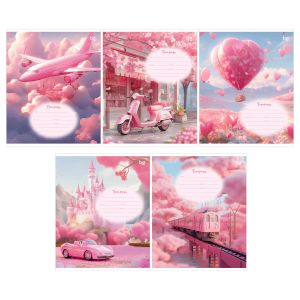 Тетрадь 12л., крупная клетка BG «Розовый мир»