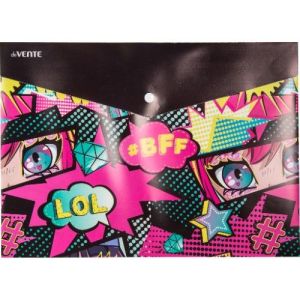 Папка-конверт на кнопке А4 deVente «BFF», 180мкм, пластик