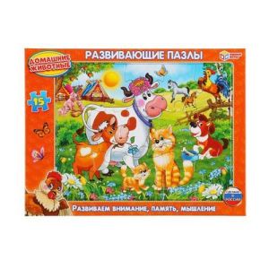 Пазл 15 эл. А4 рамка, Умные игры «Домашние животные»