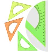Треугольник 45°, 16см СТАММ «Neon Cristal», с транспортиром, ассорти