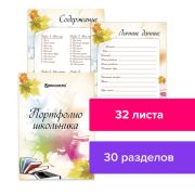 Листы-вкладыши для портфолио ШКОЛЬНИКА, 30 разделов, 32 листа, «Моё портфолио», BRAUBERG