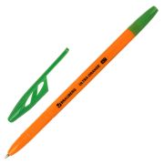 Ручка шариковая BRAUBERG «ULTRA ORANGE», ЗЕЛЕНАЯ, узел 0,7 мм