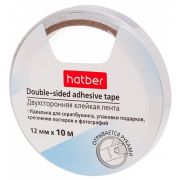 Скотч двусторон. 12 x 10м Hatber полипропиленовая основа 80 мкм