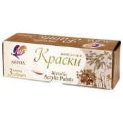 Краски акриловые ЛУЧ  3цв. по 20мл, металлик (серебр, золот, бронз).