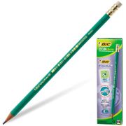 Карандаш ч/гр BIC, «Evolution», HB, пластиковый, корпус зеленый, с ластиком, заточенный