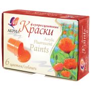 Краски акриловые 6цв., флуоресцентные, 20мл, Луч.