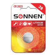 Батарейка SONNEN Lithium, CR2025, литиевая