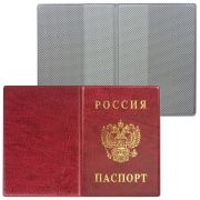 Обложка для паспорта России вертикальная ПВХ, цвет бордовый, ДПС