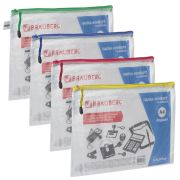 Папка-конверт на молнии BRAUBERG «Segment», А4,  ПВХ, «сетка», прозрачная.