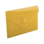Папка-конверт с кнопкой BRAUBERG А7 (74х105 мм), (д/карт, визиток),жел,0,18 мм