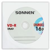 Диск DVD-R SONNEN 4,7Gb 16x бумажный конверт
