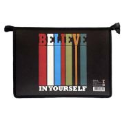 Папка д/тетр. 1отдел.на молнии А4 «BELIEVE IN YOURSELF»