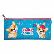 Пенал плоский пуст.Attomex «Fancy Corgi», 21*9*1см, на молнии, текстиль