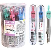 Циркуль металлический deVente «Pastel» 125мм, пласт.пенал, ассорти