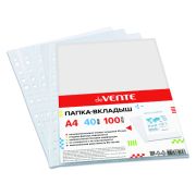 Файл прозр.д/скоросшиват. deVente А4 0.040мкм гладкий, прозрач. 100 шт.
