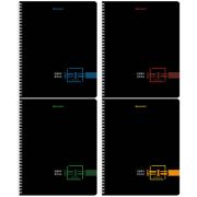 Тетрадь А5 96л. BRAUBERG гребень, клетка, глянцевая ламинация, Dark (микс в спайке)