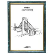 Фоторамка 21*30 deVente пластик, бирюзовая с золотом, стекло, серия 5
