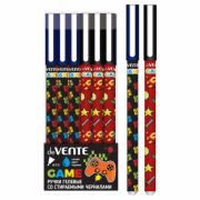 Ручка гел.пиши-стирай deVente «Game» 0.5мм, с ластиком, ассорти, синяя