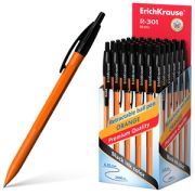 Ручка шариковая автомат. Erich Krause R-301 Matic Orange ЧЕРНАЯ 0.7мм