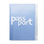 Обложка д/паспорта DPSkanc, св-голубая, с карманом на молнии, ПВХ
