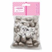 Набор д/декорирования deVente «Заготовка для декорирования. Сердце Glitter» 30мм, 20шт, серебряное,