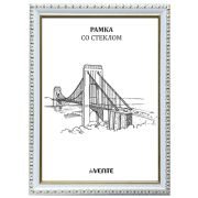 Фоторамка 21*30 deVente пластик, белая с золотом, стекло, серия 900