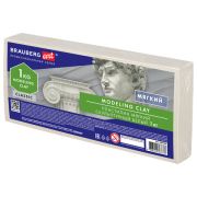 Пластилин скульптурный BRAUBERG ART CLASSIC белый, 1кг, мягкий