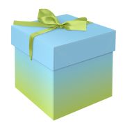 Коробка складная подарочная MESHU «Duotone. Blue-Green gradient», (15*15*15см), с лентой