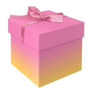 Коробка складная подарочная MESHU «Duotone. Pink-Orange gradient», (15*15*15см), с лентой