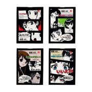 Блокнот А7 40л.кл.скрепка,картон.обл.Альт, «Manga anime», 4 вида