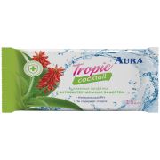 Салфетки влажные Aura «Tropic coctail», 15*20см, 15шт., освежающие