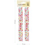 Наклейки акриловые MESHU «Colorful line», 25*7,8см, стразы, 500 наклеек, инд. уп.