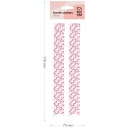Наклейки акриловые MESHU «Pink line», 25*7,8см, стразы, 500 наклеек, инд. уп.