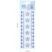 Наклейки акриловые MESHU «Purple flowers», 25*8,3см, стразы, 305 наклеек, инд. уп
