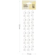 Наклейки акриловые MESHU «White pearls», 25*7см, стразы, 177 наклеек, инд. уп.