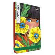 Блокнот-Sketchbook А5, 64л, Проф-Пресс «MyArt. АНИМЕ. Фиалки», нелинованный, твердая обложка, блок о