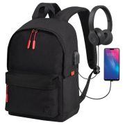 Рюкзак BRAUBERG URBAN универсальный, с отделением для ноутбука, USB-порт, «Energy», черный