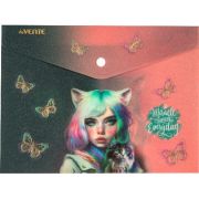 Папка-конверт на кнопке А5 deVente «Miracle», 180мкм, пластик, тиснение фольгой