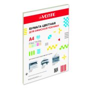 Бумага цветная, А4, 80г, deVente 5 цветов, пастель, 20л.