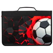 Папка на молнии BRAUBERG А4 с ручкой, с органайзером, 1 отделение, «Black football»