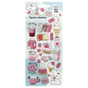 Наклейки гелевые MESHU «Sweet mood», 10*23см, с блестками,  пакет европодвес