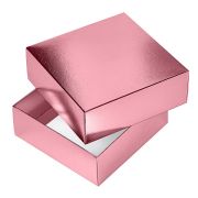 Коробка подарочная картон 18*18*6,5 см, Hatber «METALLIC Розовая», тиснение, е/п