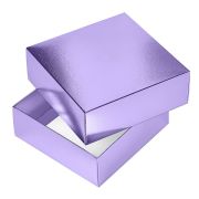 Коробка подарочная картон 18*18*6,5 см, Hatber «METALLIC Фиолетовая», тиснение, е/п