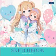 Блокнот-SketchBook А4, 40л, Hatber «Девочки аниме», склейка отрывная, нелинованный, мягкая обложка,