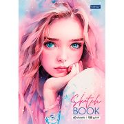 Блокнот-SketchBook А5, 40л, Hatber «Нежность»,склейка, нелинованный, мягкая обложка, блок белый офсе