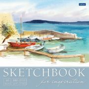 Блокнот-SketchBook А4, 40л, Hatber «Тихая бухта», склейка отрывная, нелинованный, мягкая обложка, блок белый офсет 100 г/м, жесткая подложка