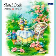 Блокнот-SketchBook А5, 40л, Hatber «Provence collection», скрепка, нелинованный, мягкая обложка, бло