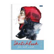 Тетрадь-sketchbook А4, 50л, Hatber «Фея и волк», гребень, нелинованный, твердая обложка, блок белый